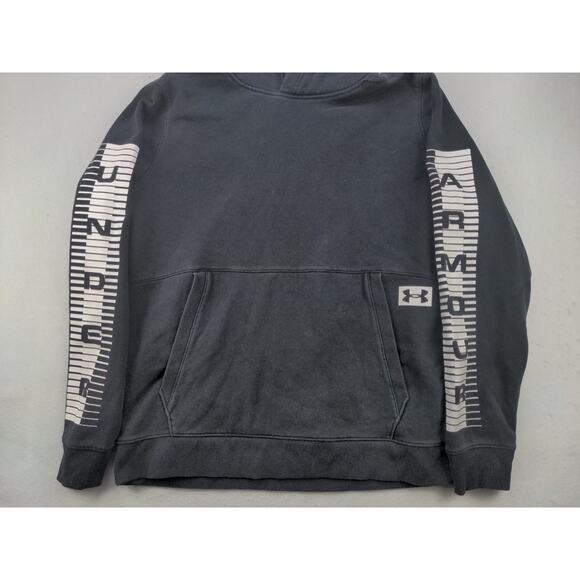 Mens Under Armour Cold Gear Threadborne Hoodie Size L Sleeve Spell Out Black - Picture 4 of 10